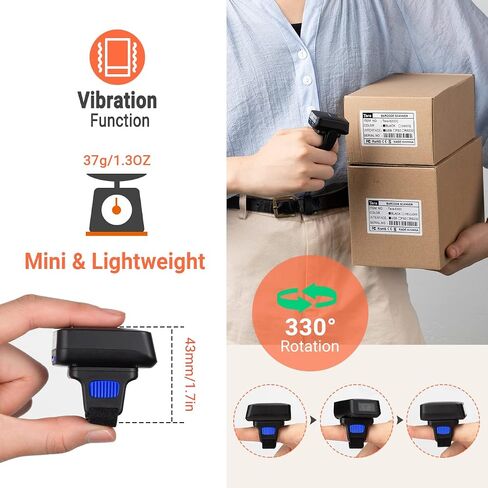 Tera Pro Barcode Scanner Wireless DPM: 2025 Fully Innovated 1-Megapixel High-Precision 1D 2D QR Battery Level Indicator 3 in 1 Works with Bluetooth 2.4G USB C Industrial 2200mAh with Stand 8100DPM in Saudi Arabia