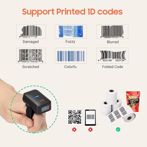 Tera Pro Barcode Scanner Wireless DPM: 2025 Fully Innovated 1-Megapixel High-Precision 1D 2D QR Battery Level Indicator 3 in 1 Works with Bluetooth 2.4G USB C Industrial 2200mAh with Stand 8100DPM in Saudi Arabia