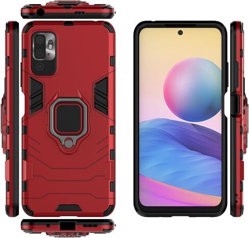 حالة مغناطيس لـ Xiaomi Redmi Note 13 Pro Plus Woving Hard Fracking مع قبضة ، قذيفة الصدمات الدائرية المعدنية [متوافقة مع تركيب السيارة المغناطيسية] (أسود) (أسود) in Kuwait
