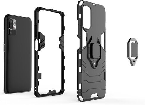 حالة مغناطيس لـ Xiaomi Redmi Note 13 Pro Plus Woving Hard Fracking مع قبضة ، قذيفة الصدمات الدائرية المعدنية [متوافقة مع تركيب السيارة المغناطيسية] (أسود) (أسود) in Kuwait