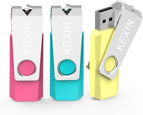 KEXIN 128GB Flash Drive 3 Pack 128GB USB Flash Drive Thumb Drive Zip Drive USB 2.0 Memory Stick USB Drive with Keychain(128G 3 Pack) in Kuwait