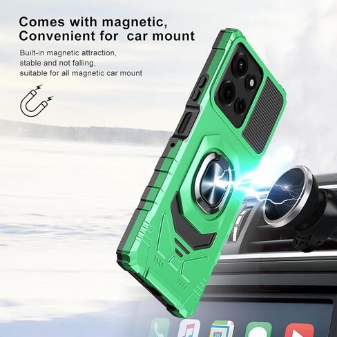Ailiber for Motorola Moto G 2025 Case, Motorola G 5G 2025 Phone Case with Screen Protector, Ring Kickstand for Magnetic Car Mount, Military Grade, Shockproof Rugged Cell Phone Case-Black in Kuwait