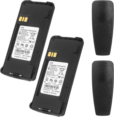 PMNN4476 Replacement Battery，2500mAh Li-ion Battery for Motorola CP185 CP1200 CP1300 CP1600 CP1660 PMNN4476a Radios BLI-4081 PMNN4081 4080 4082 PMNN4404 with Belt Clip (2Pack+Belt Clip) in Kuwait