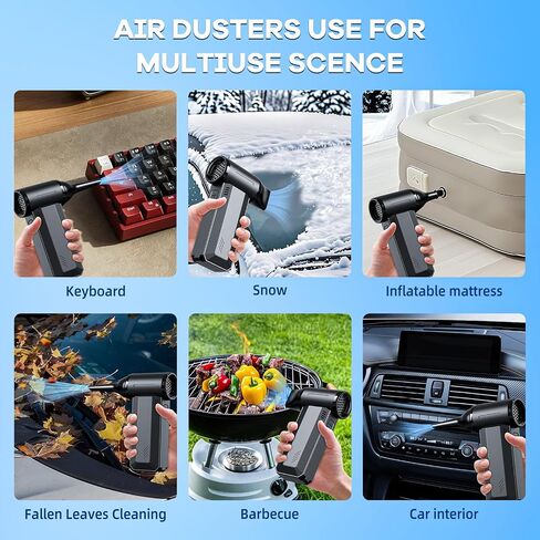 Electric Air Duster, Rechargeable Air Duster with Brushless Motor, Adjustable Compressed Air Dusters, Powerful & High Speed Mini Blower, Portable Air Blower for Keyboard Clean, Outdoor and Car in Saudi Arabia