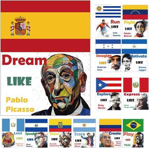 Hispanic Heritage Month Posters: Inspiring Quotes in Spanish and English | Classroom Bulletin Board Decor with Motivational Banner in Saudi Arabia