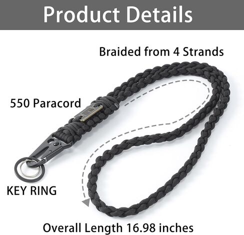 Heavy Duty Braided Paracord Lanyard for ID Badges,EDC Tether for Phone,Tactical 550 Paracord Keychain with USA Flag in Saudi Arabia