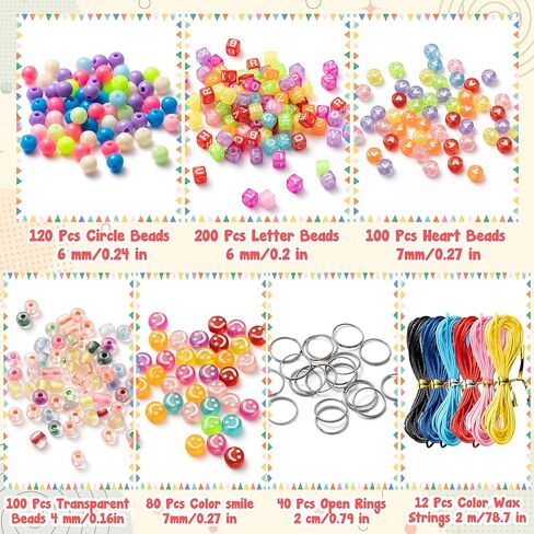 ERguanfoiun 326Pcs DIY Keychain Making Crafts Kits Colorful Smile Letter Bead for Bracelet Making Heart Pony Alphabet Bead Jewelry Key Ring Bag Charm Accessories Supplies Festival Valentine's Day Gift in Saudi Arabia