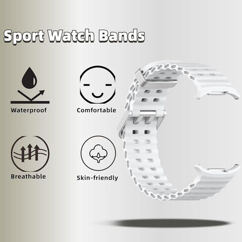 Compatible with Samsung Galaxy Watch Ultra 47mm (2024), Silicone Waterproof Breathable Replacement Band with Protective PC Case for Galaxy Watch Ultra Men Women in Kuwait