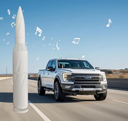 HODERATE BULLET BULLET WHITE CAR 50 Cal Bullet Antenna Truck Accessories Universal Placing for GMC Sierra 1500 Chevy Dodge Ram Silverado 1500 2500 3500 Ford F150 F250 F350 spiral (White ، 5.5inch) in Kuwait