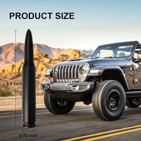 HODERATE BULLET BULLET WHITE CAR 50 Cal Bullet Antenna Truck Accessories Universal Placing for GMC Sierra 1500 Chevy Dodge Ram Silverado 1500 2500 3500 Ford F150 F250 F350 spiral (White ، 5.5inch) in Kuwait