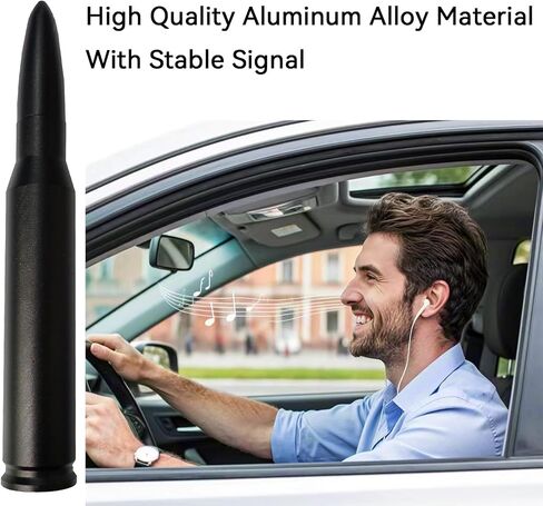HODERATE BULLET BULLET WHITE CAR 50 Cal Bullet Antenna Truck Accessories Universal Placing for GMC Sierra 1500 Chevy Dodge Ram Silverado 1500 2500 3500 Ford F150 F250 F350 spiral (White ، 5.5inch) in Kuwait