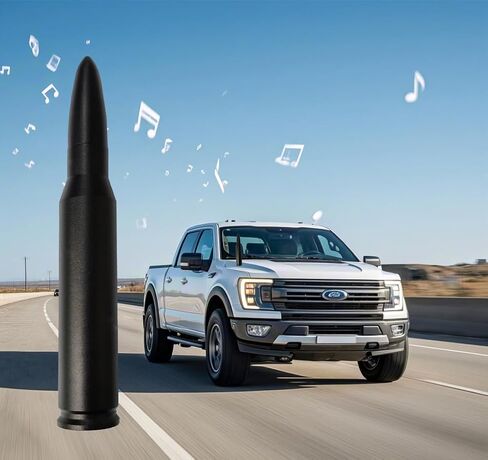 HODERATE BULLET BULLET WHITE CAR 50 Cal Bullet Antenna Truck Accessories Universal Placing for GMC Sierra 1500 Chevy Dodge Ram Silverado 1500 2500 3500 Ford F150 F250 F350 spiral (White ، 5.5inch) in Kuwait