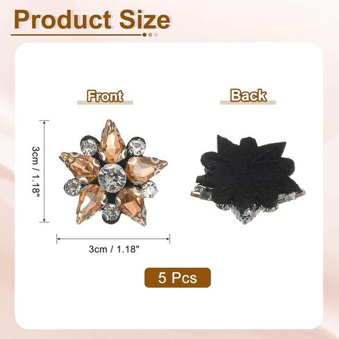 uxcell 5Pcs Handmade Star Beaded Patches, Glass Crystal Rhinestone Appliques, Sew on Beaded Star Patch for Clothing DIY Sewing Accessories, Pink in Saudi Arabia