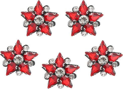 uxcell 5Pcs Handmade Star Beaded Patches, Glass Crystal Rhinestone Appliques, Sew on Beaded Star Patch for Clothing DIY Sewing Accessories, Pink in Saudi Arabia