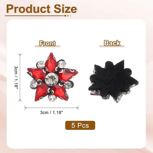 uxcell 5Pcs Handmade Star Beaded Patches, Glass Crystal Rhinestone Appliques, Sew on Beaded Star Patch for Clothing DIY Sewing Accessories, Pink in Saudi Arabia