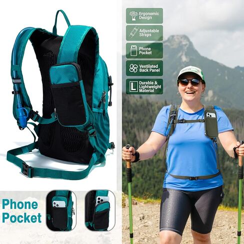 Insulated Hydration Backpack Pack with 2L Water Bladder Lightweight 22L Hiking Backpack Bag for Women Men Daypack for Hiking Running Festival Camping Biking in Kuwait