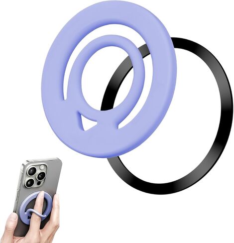 Ultra-Thin Dual-Sided Magnetic Ring Grip for Back of The Phone, Compatible Magsafe, Comfortable Silicone Magnet Finger Loop for iPhone, with Enhanced Magnetic Ring for Phone Case, Ultramarine in Kuwait