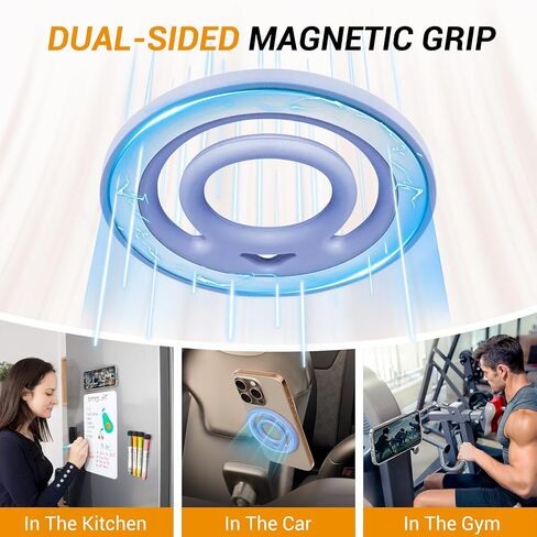 Ultra-Thin Dual-Sided Magnetic Ring Grip for Back of The Phone, Compatible Magsafe, Comfortable Silicone Magnet Finger Loop for iPhone, with Enhanced Magnetic Ring for Phone Case, Ultramarine in Kuwait