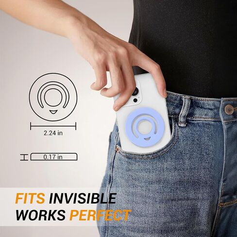 Ultra-Thin Dual-Sided Magnetic Ring Grip for Back of The Phone, Compatible Magsafe, Comfortable Silicone Magnet Finger Loop for iPhone, with Enhanced Magnetic Ring for Phone Case, Ultramarine in Kuwait