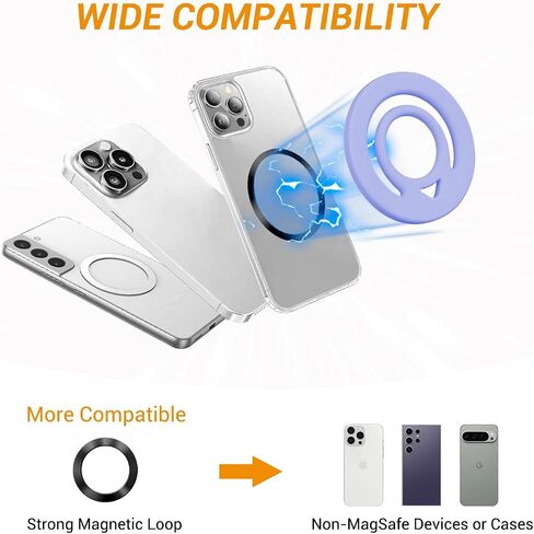 Ultra-Thin Dual-Sided Magnetic Ring Grip for Back of The Phone, Compatible Magsafe, Comfortable Silicone Magnet Finger Loop for iPhone, with Enhanced Magnetic Ring for Phone Case, Ultramarine in Kuwait