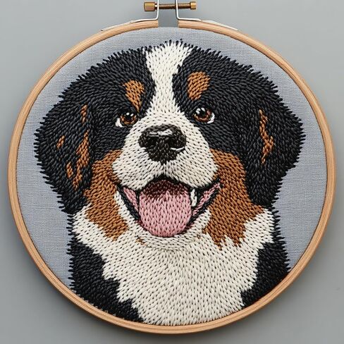 DIY Punch Needle Kits Cute Cartoon Brown Dachshund Dog Embroidery Punch Needle Starter Craft with Hoop Easy for Beginners for Festival t and Decoration 20x20cm-1 in Saudi Arabia