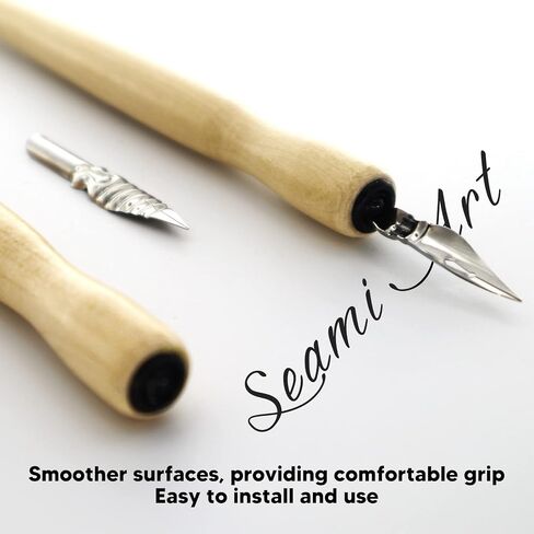 Nib Pen Holder Set, Pack of 10 Comfortable Grip Smoother Wooden Manga Comic Pen Nib Holder Calligraphy Dip Pen Holders for Art Painting English Calligraphy Practice (Redwood Color) in Saudi Arabia