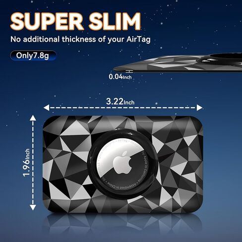 2 Pack Ultra Thin Airtag Wallet حامل للرجال والنساء ، حامل بطاقات خفيفة الوزن لـ Apple Airtag ، علبة بطاقة ضئيلة للمحفظة ، جواز السفر ، المحفظة ، حقيبة اليد ، حقيبة القابض (أسود 2pcs) in Saudi Arabia