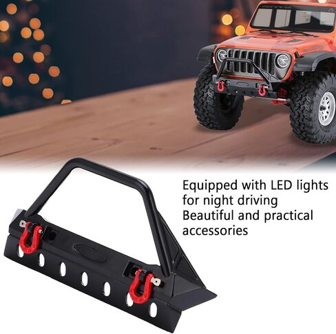 RC Stinger Front Bumper with LED Light RC Front Bumper for Axial Scx10 / II/III Generation 1/10 RC Car (Pointed Tip) in Saudi Arabia