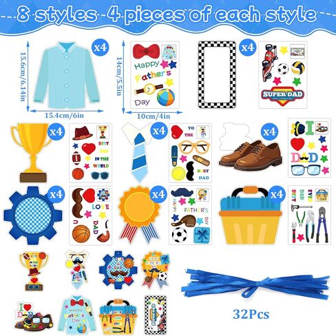 JUNEBRUSHS 32 Pcs Fall Crafts, Autumn Sticker Crafts Thanksgiving Turkey Scarecrow Sticker Fall DIY Hanging Ornaments Craft Harvest Party Favors Home Classroom Decor in Kuwait