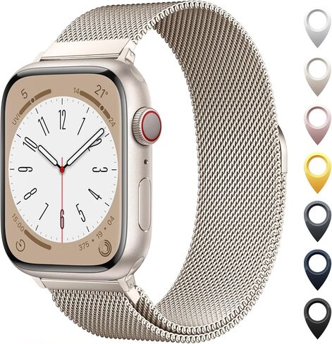 شريط حلقة ميلانو الأصلي متوافق مع Apple Watch 38mm 40mm 41mm 42mm 44mm 45mm 46mm 49mm - Women & Men الإغلاق المغنطيسي حزام معدني قابل للتعديل لسلسلة IWatch 10 9 8 7 6 5 4 3 2 1 ، Ultra ، SE in Kuwait