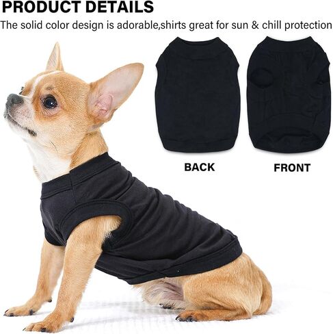 2 Pieces Chihuahua Clothes Dog Clothes for Small Dogs Girl Boy Spring Summer Puppy Clothes Soft Dog Shirt Solid Color Pet Clothing Cute Cat Clothes XXS~M (XX-Small) in Saudi Arabia