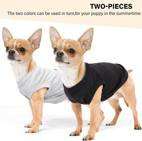 2 Pieces Chihuahua Clothes Dog Clothes for Small Dogs Girl Boy Spring Summer Puppy Clothes Soft Dog Shirt Solid Color Pet Clothing Cute Cat Clothes XXS~M (XX-Small) in Saudi Arabia