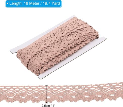 PATIKIL 20 Yards Lace Ribbon, 1 Inch Wide Wedding Lace Trim Ribbon Wrapping Sewing Crochet Ribbon for Floral DIY Crafts Sewing Birthday Party, Black in Saudi Arabia