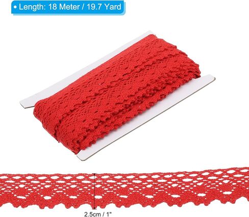 PATIKIL 20 Yards Lace Ribbon, 1 Inch Wide Wedding Lace Trim Ribbon Wrapping Sewing Crochet Ribbon for Floral DIY Crafts Sewing Birthday Party, Black in Saudi Arabia