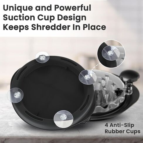Chicken Shredder Tool with Suction Cups – Extra Large 12-Inch BPA Free ABS Meat Shredder for Chicken, Pork, Beef – Includes Tongs, Oven Mitts, Cleaning Brush & Detachable Plate in Saudi Arabia