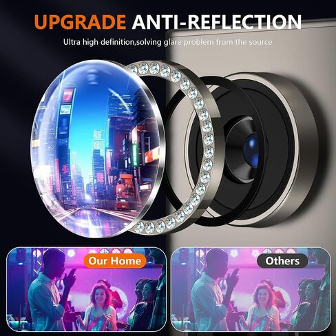 حامي عدسة كاميرا سامسونج Galaxy S25 Ultra Camera Lens ، فيلم زجاجي مقسّر 9H ، [Glitter Diamonds] [لا يؤثر in Saudi Arabia