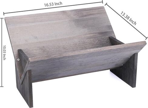 MyGift Shabby Whitewashed Solid Wood Desk Top Tilted Small Bookshelf, Decorative Wooden Tabletop Book Stand in Saudi Arabia