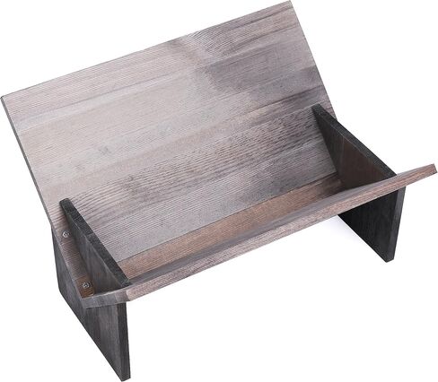 MyGift Shabby Whitewashed Solid Wood Desk Top Tilted Small Bookshelf, Decorative Wooden Tabletop Book Stand in Saudi Arabia