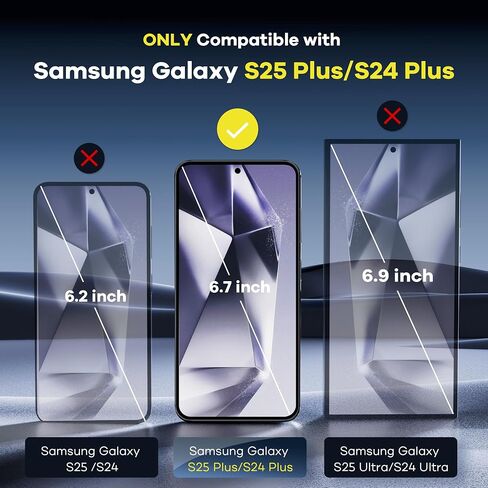 AACL 4-Pack for Samsung Galaxy S25 Plus/S24 Plus Screen Protector Movie [Not Glass] Bubble Free Galaxy S25 Plus/S24 Plus 5G Hybrid Film [Figerprint Accombate] [7H Hybrid] in Kuwait