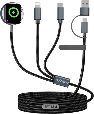Upgraded 3 in 2 Multi Charging Cable for iWatch Charger iPhone Watch Charger Multi USB C Charger Cable Fast Charging Compatible with iWatch Ultra/SE/10/9/8/7/6/5/4/3/2/1,16/15/14/13/Galaxy S23-4FT in Saudi Arabia