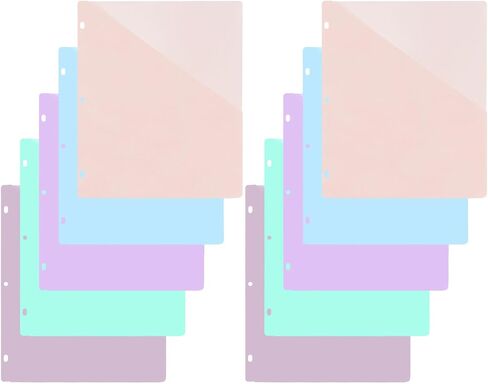 5 Pack 3 Ring Binder Folders with Pockets Letter Size Clear Plastic Document Folders for Office Home School (Assorted Colors - 1 Set) in Saudi Arabia