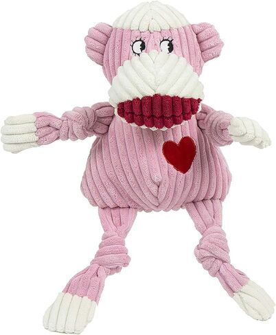 Hugglehounds Knotties Plush Dog Toy- ألعاب جرو تفاعلية صاخبة- لينة ولكنها قاسية ، معززة ، لعبة حيوانات أليفة محشوة دائمة لجميع السلالات والأعمار- للكلاب الكبيرة والكلاب الكبيرة- قرد وردي كبير in Saudi Arabia
