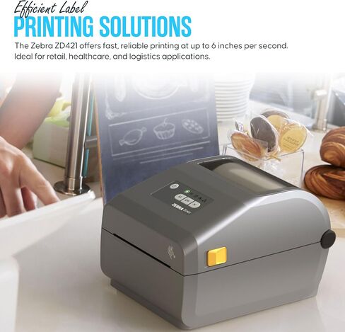 ZD411 Zebra USB Direct Thermal Label Printer Bundle with 24v, USB 2.0 Printer Cable, 2.25" X 1.25" Label Roll, Quick Start Guide & Microfiber Cleaning Cloth (Zebra ZD410 Replacement in Saudi Arabia