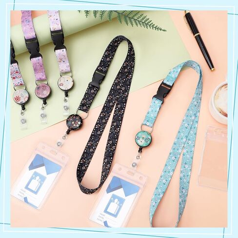 6 Pack Lanyards for Id Badges, Badge Women Lanyards with ID Holder Detachable Cruise Lanyards with Waterproof ID Holder Retractable Badge Reel for Office School Cruise Ship Key ID Cards (Marble Style) in Saudi Arabia