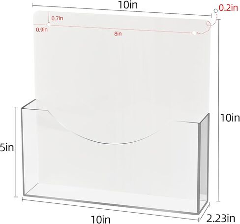 PecMuikee Wall File Organizer, Horizontal Acrylic Mail Magazine Holder Wall Mount, 4 Colors of Screw Caps Included Hanging File Organizer for School, Office, Hospital, 2 Pcs in Saudi Arabia