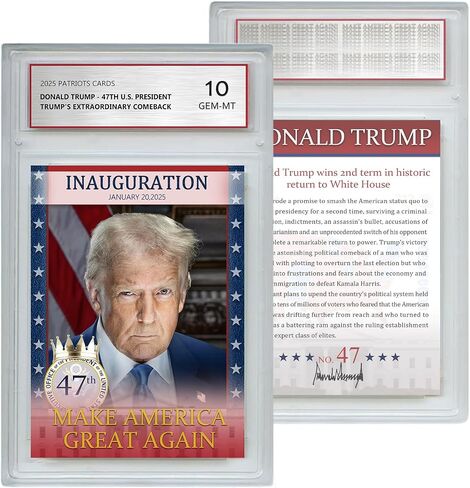 بطاقة Trump Trading Card - Donald Trump Collectibles ، محاولة التماس ، Gem Mint 10 تصنيف ، 2024 هدايا Maga السياسية (بطاقة) in Kuwait