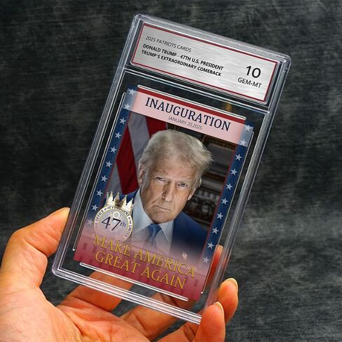 بطاقة Trump Trading Card - Donald Trump Collectibles ، محاولة التماس ، Gem Mint 10 تصنيف ، 2024 هدايا Maga السياسية (بطاقة) in Kuwait