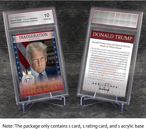 بطاقة Trump Trading Card - Donald Trump Collectibles ، محاولة التماس ، Gem Mint 10 تصنيف ، 2024 هدايا Maga السياسية (بطاقة) in Kuwait