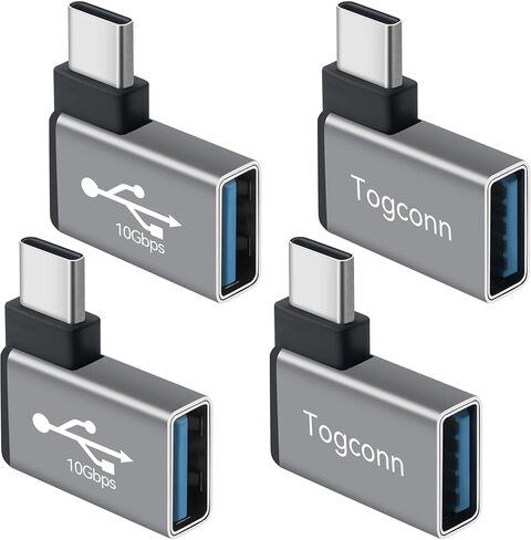USB to USB C Adapter 4Pack, Type-C Male to USB Type-A Male Converter Connector,Support 3A Charge & 10Gbps Data Transfer Compatible with Phones, Computers, Tablet, Laptop and More in Saudi Arabia