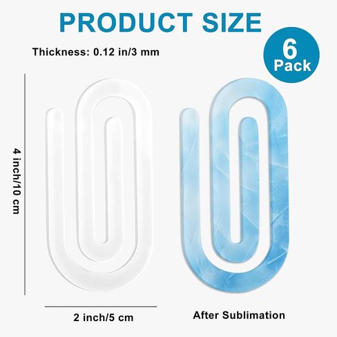 24 Pcs Sublimation Paper Clips Jumbo Blanks, 4x2 Inch Acrylic Sublimation Paperclips Blanks Large, Personalized Paper Clips for Crafts, Gifts, Home, Office, School Use in Saudi Arabia